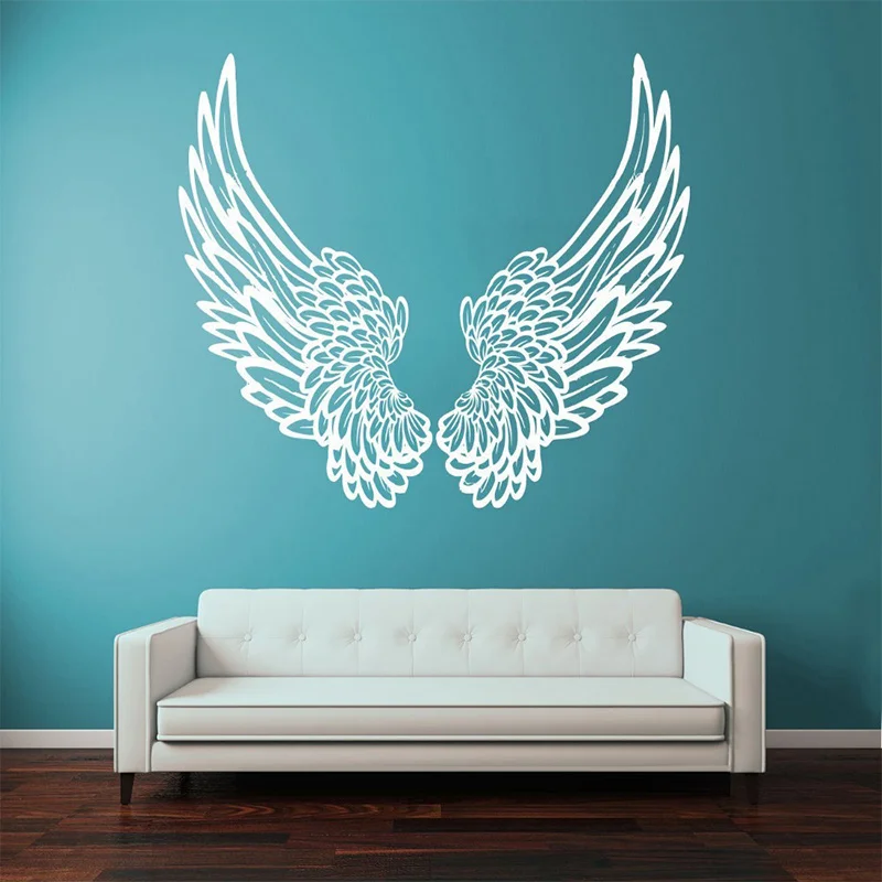 

New Wall Vinyl Sticker Wall Decal Big Wings Angel God Guardian Bird Kids Children Home Decor Decoration Wall Art