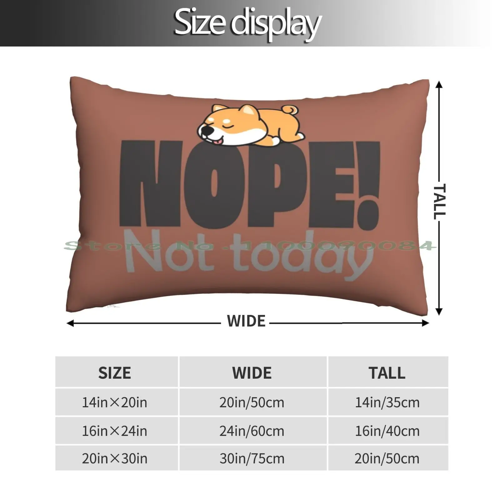 Shiba Inu Nope Not Today Pillow Case 20x30 50*75 Sofa Bedroom Btc Accepted Here Crypto Investment Blockchain Tokens Funny