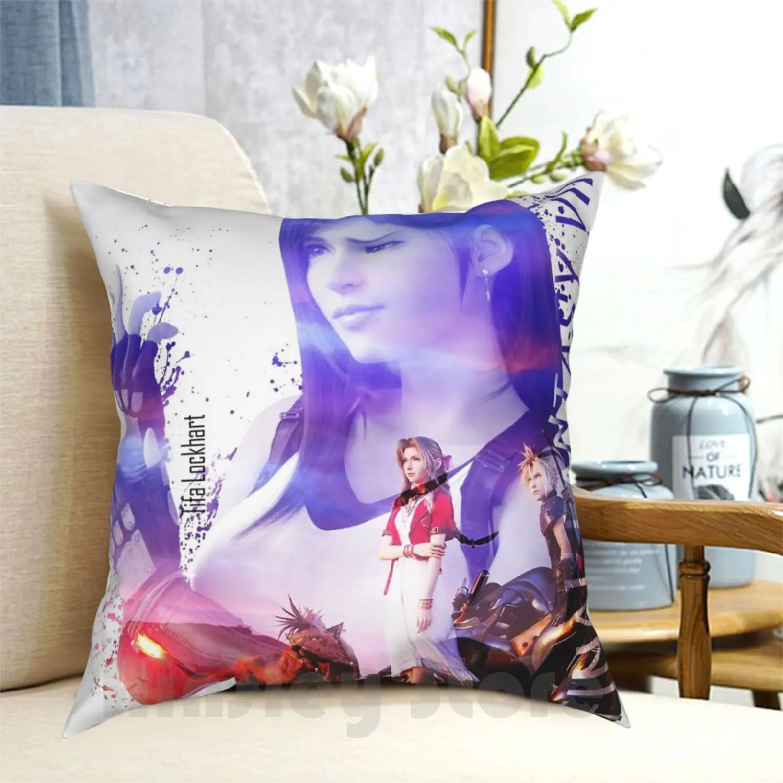 Tifa Lockhart-Final Fantasy 7 Pillow Case Printed Home Soft Throw Pillow Tifa Tifa Lockhart Ff7 Ff7Remake Ffvii Final