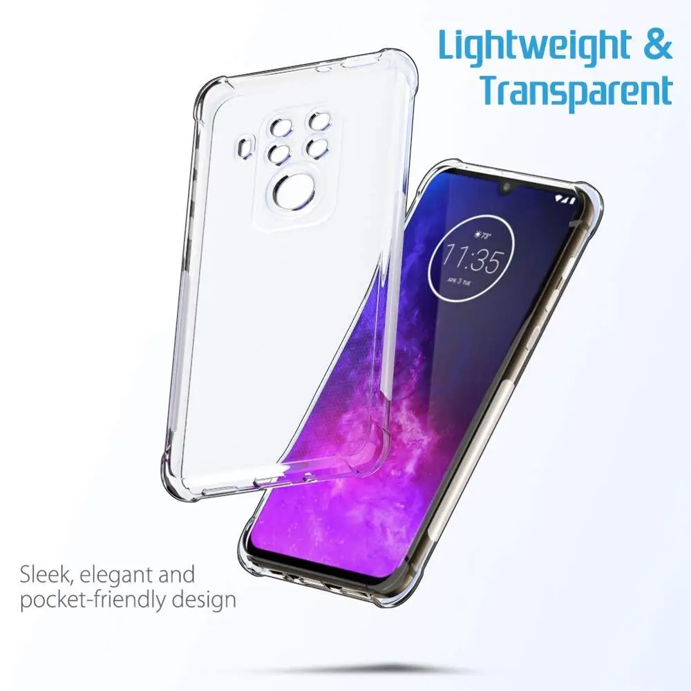 Crystal Soft Case For Motorola One Zoom Reinforced Corners Silicone Back Case For Motorola One Pro Rubber Bumper Protective case