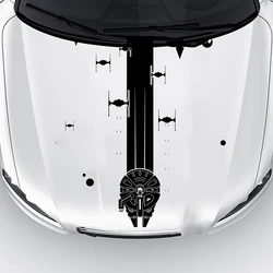 Car Sticker Star Series Millennium Destroyer Ship Falcon Wars Tie Fighters Car Auto Vehicle Wall Sticker Decal Playroom Vinyl