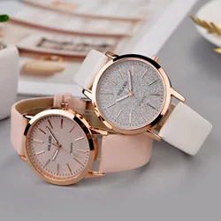 Reloj de pulsera de cuero para mujer, accesorio sencillo de cuarzo, venta de reloj femenino, regalo, envío directo