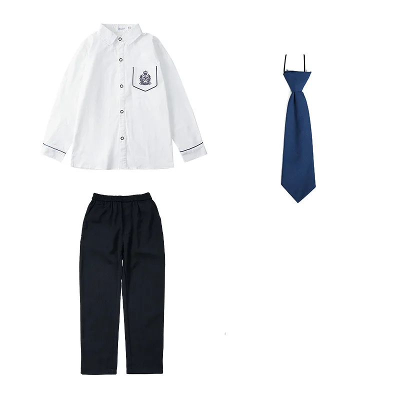 Crianças uniforme escolar estudantes traje meninas manga longa outono inverno ternos meninos escola primária jardim de infância classe roupas