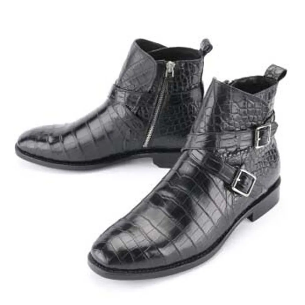 luolundika crocodile shoes  male boots  High cut shoes  winter  Male crocodile boots business  leisure  Dress