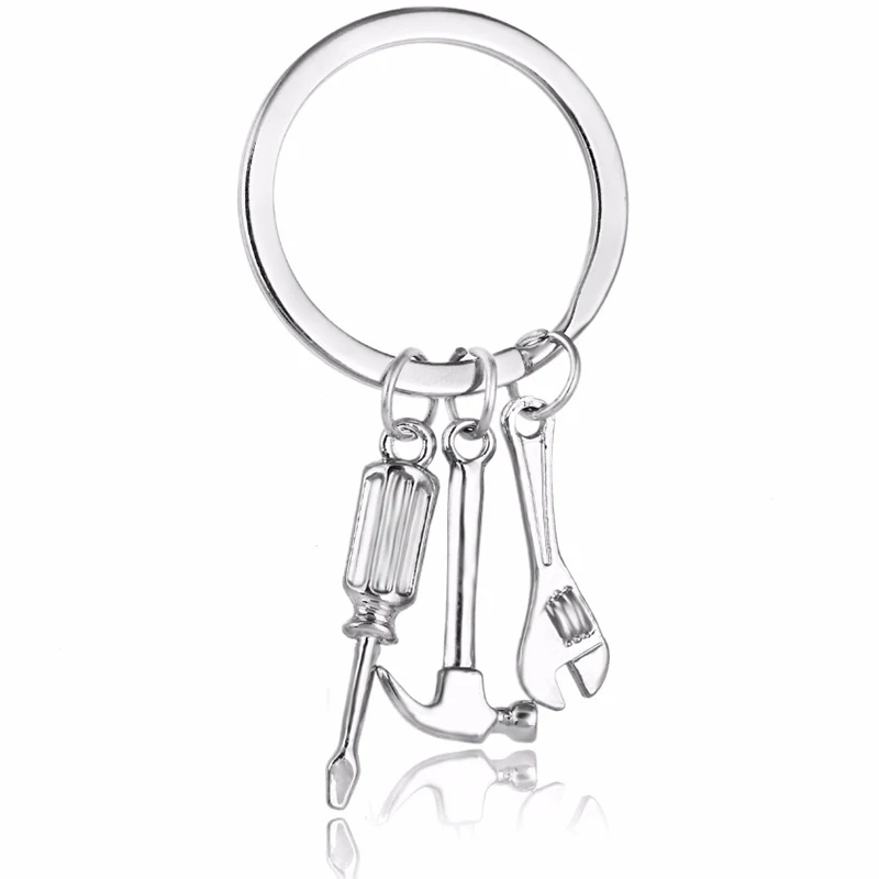 Neuer Werkzeug-Schlüsselanhänger mit Hammer, Schraubendreher und Schraubenschlüssel 'Wenn Papa es nicht reparieren kann' Vatertags-Geschenk Schmuck-Schlüsselring – Detail 1