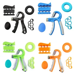 5pcs Hand Grip Strengthener Workout Kit Adjustable Hand Gripper Ring Finger Exerciser Band for Rehabilitation and Stress Relief