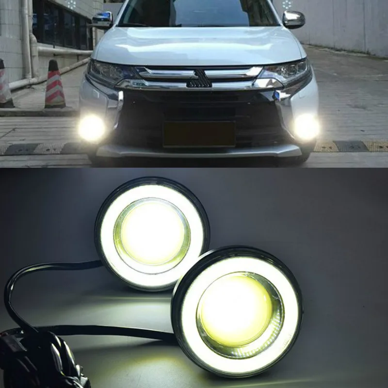 For Mitsubishi Outlander 2013 2014 2015 Daytime Running Light LED DRL fog lamp Driving lights Yellow Turn Signal Lamp