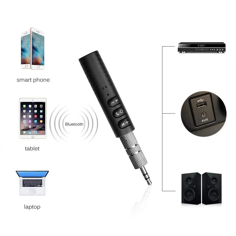 3.5mm Jack bezprzewodowy odbiornik Bluetooth Bluetooth 5.0 Adapter bezprzewodowy odbiornik Aux Adapter do słuchawek PC muzyka MP3 głośnik