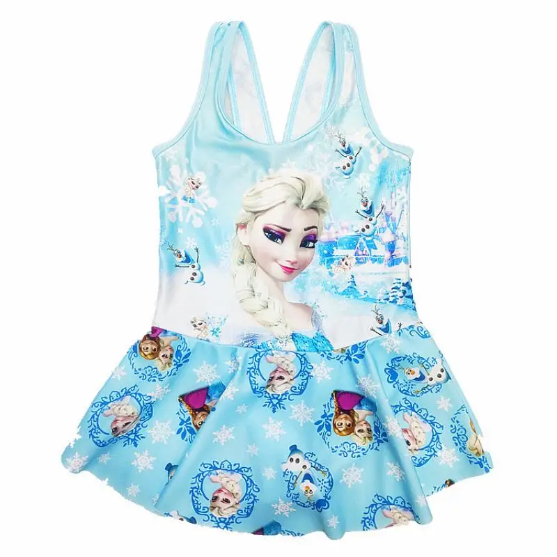 Disney Baby Girl stroje kąpielowe zestaw ubrań dla dzieci plaża strój kąpielowy Bathsuit Cartoon Frozen księżniczka elza Girls kąpielówki