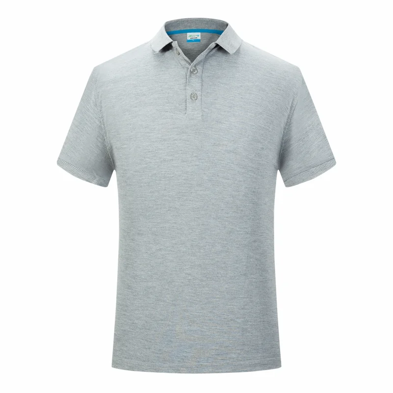 NSLP 100% Cotton Polo Shirt Solid Color High Quality Top Business Workwear Custom Printing Embroidery Group Clothing 2021 New