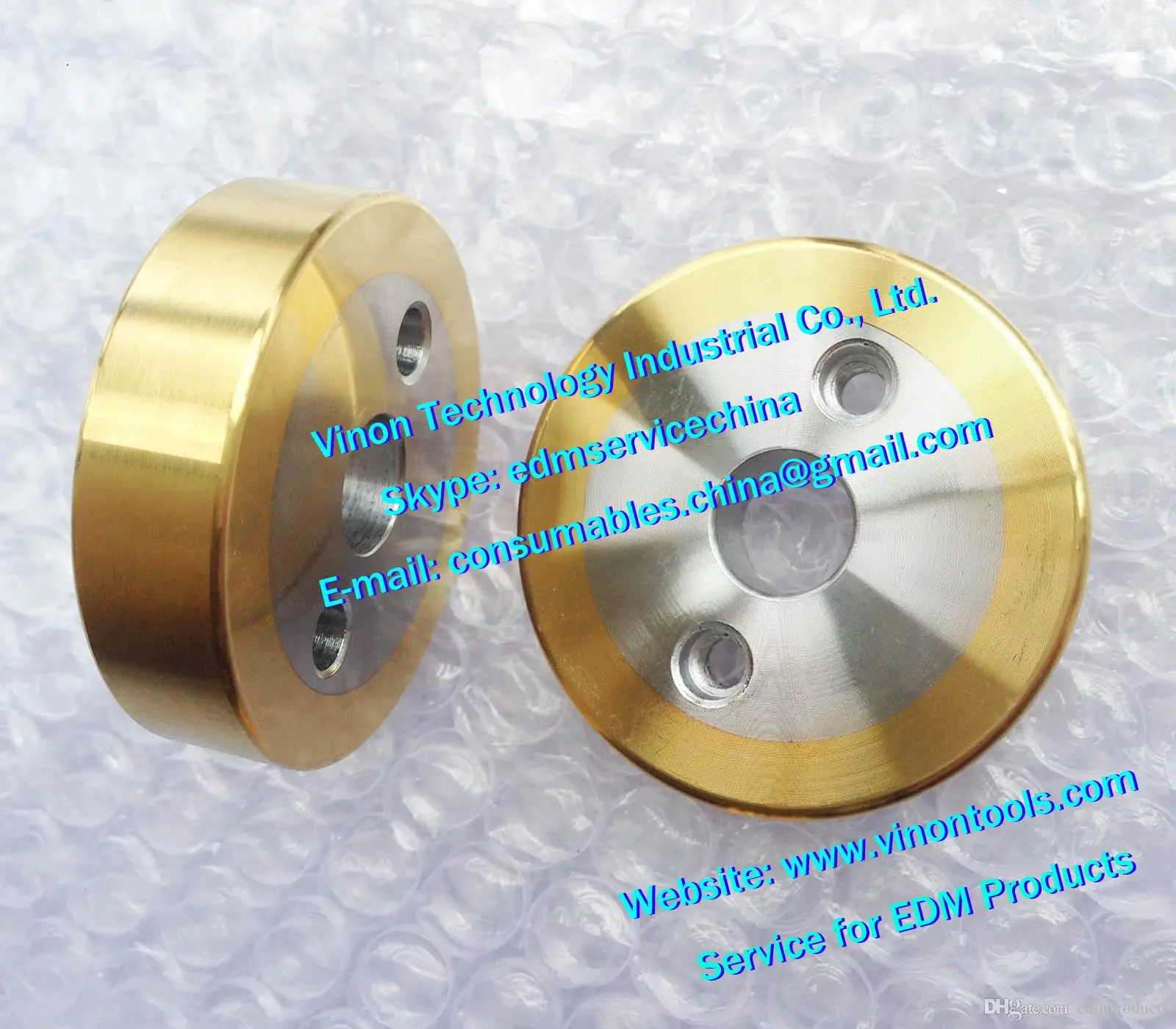 

(2pcs) 130003359+130003360 edm Pinch Roller Flat+Pinch Roller Grooved Ø50xØ8x24t, Left&Right 130.003.359,130.003.360 for ROBOFIL