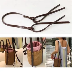 Hoge Kwaliteit Pu Lederen Handtas Schouder Handvat Riem Bruin Zwart Lange Schouderband Voor Diy Handgemaakte Geweven Tas Accessoires