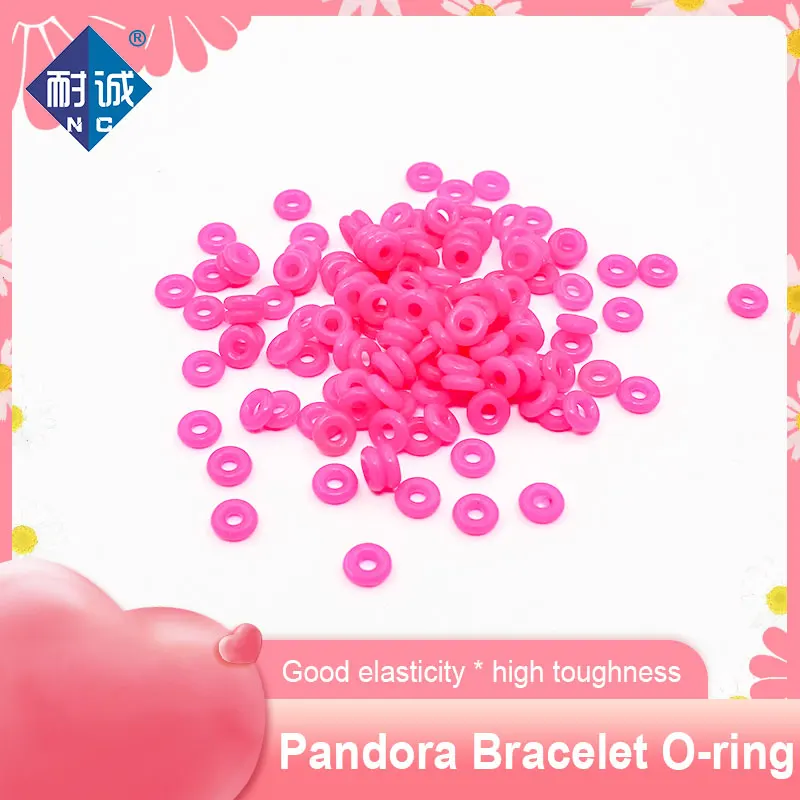 50pcs Bracelets silicone O rings necklace Rubber O-rings suitable for fixing anti-skid decorative clasp gasket Bead accessories