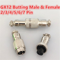 1set GX12 Butting Docking Male & Female 12mm Circular Aviation Socket Plug 2/3/4/5/6/7 Pin Wire Panel Connectors DropShipping