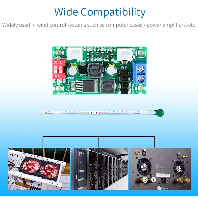 UNISIAN Temperature Control Fan Module Support Four Gears Smart Fan Speed Controller For DC12V/24V Fan Specifications Cooler