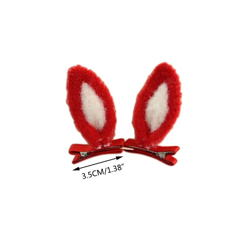 Bunny Ear Hairpin Lovely Female Cartoon Shape Plush Clip Headdress Lolita Hair Barrette Rabbit Ear Hair Clip