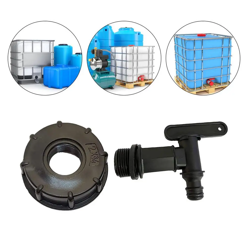 Rain Barrel Faucet Threaded Water Tap IBC Tank Adapter Faucet For 3/4in hose Water Connectors Garden