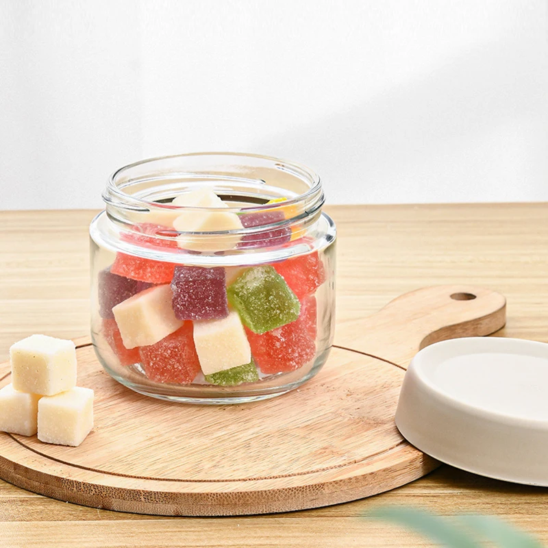 Glass Storage Jar Sealed Food Storage Container Household Multi-function Small Tea Cans Grains Candy Storage Salad Dessert Bowl