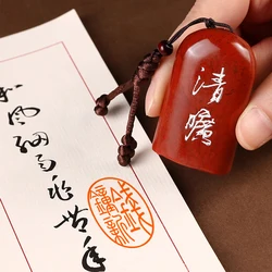 Traditioanl Style Shoushan Stone Handmade Craving Personal Name Stamp Cutomize English Chinese Name Calligraphy Stamps Gift Seal