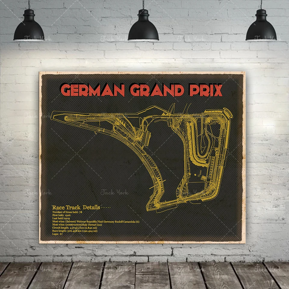 German Grand Prix Blueprint Race Track Print