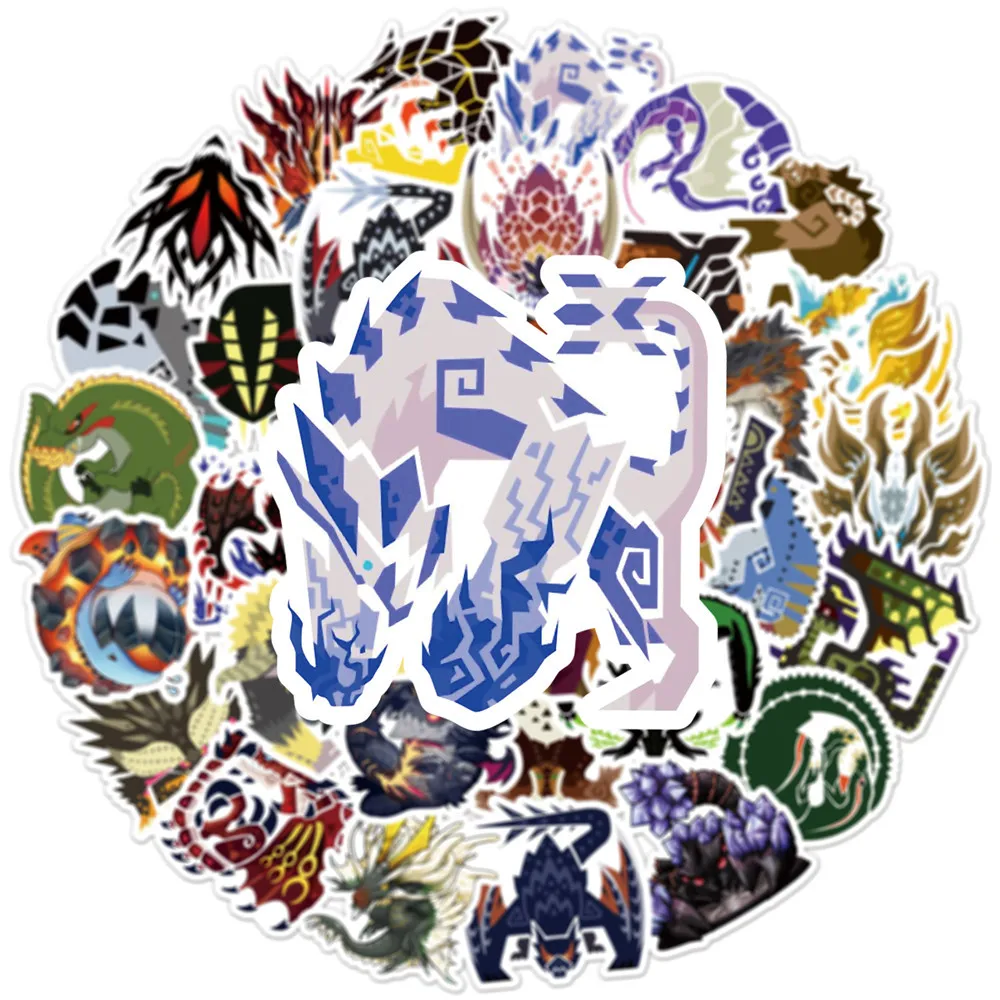 AliExpress NONE 10/30/50/100pcs  New Monster Hunter Graffiti Stickers Ferocious And Terrifying Bike Kettle Window Wall Water Cup Trolley Popular