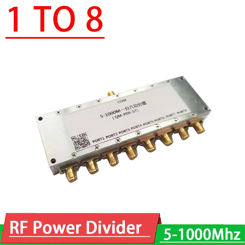 5-1000Mhz Power Divider RF power splitter 1 to 8 Power Divider Combiner F/ UHF VHF 433M 315M 868M 915M Miner Ham Radio amplifier