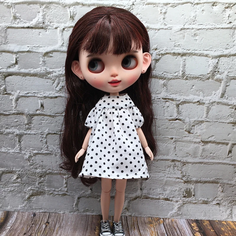 New Fashion Cute Polka Dot Skirt For Blyth Doll Clothes For Barbie 1/6 Doll  Licca Azone OB24 DIY Accessories