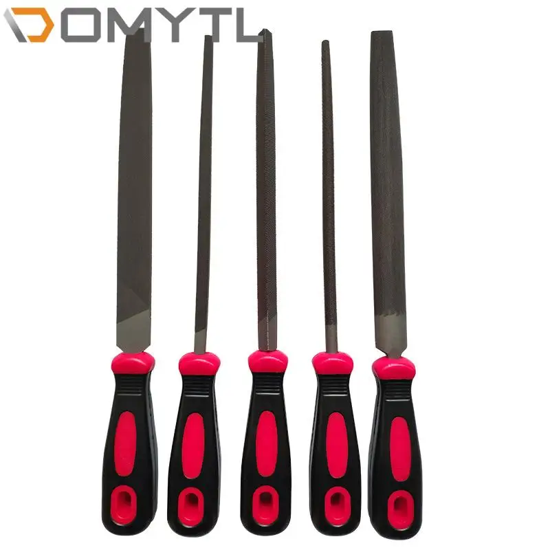 

5Pcs 6" 8" 10" Medium Tooth Double Grain File Set Woodworking With Mini Metal Polishing Carving Home Diy Repair Hand Tools