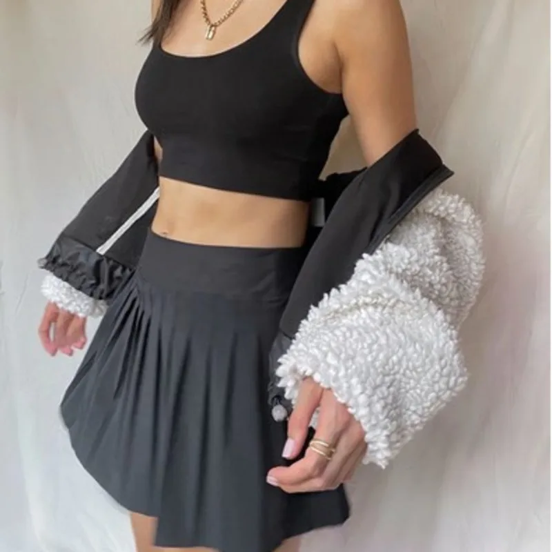 Gonna estiva da donna gonne da Tennis 2023 Y2k gonna a pieghe a-line Mini gonna da Tennis bianca a vita alta Ruffle Casual Harajuku