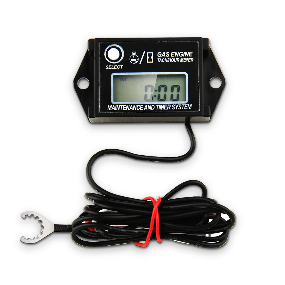 Digital Tiny Tachometer Tach Hour Gauge Meter Job Timer Resettable Maintenace Alert RPM Counter for Chainsaws Boats ATV