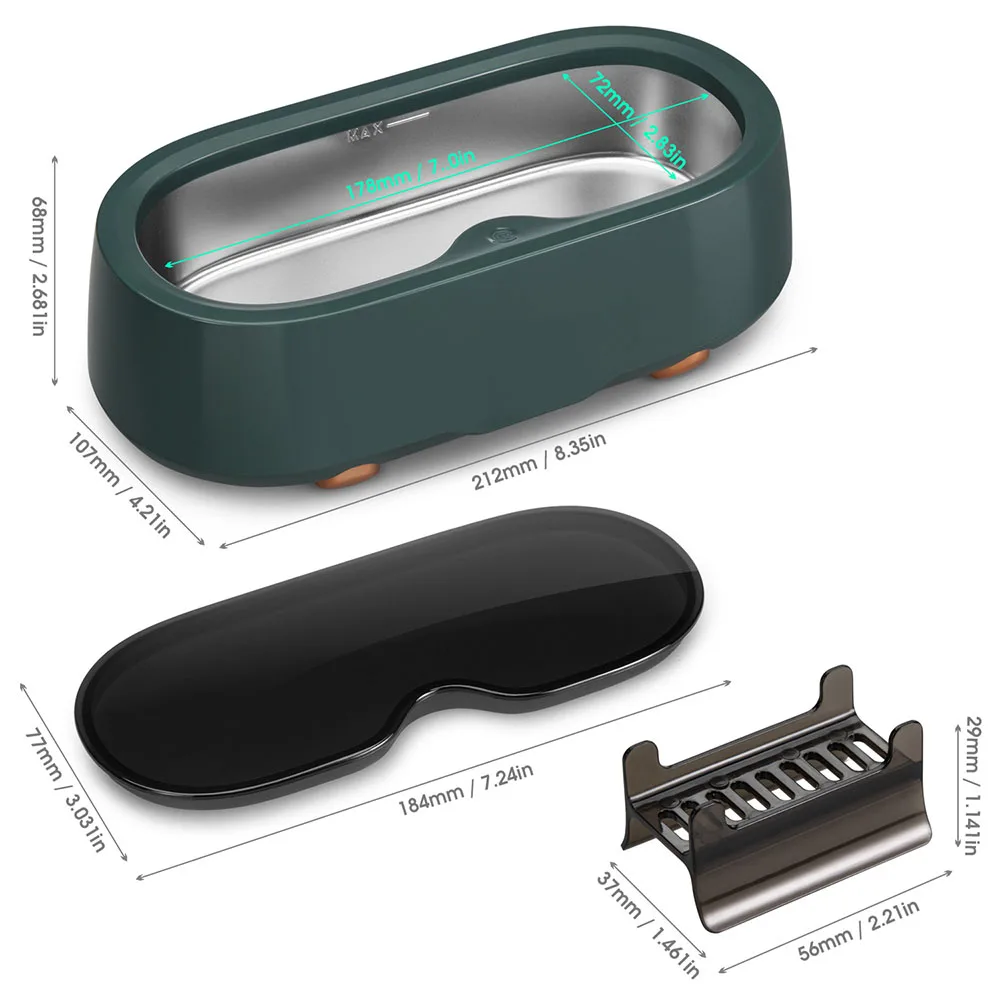 Mới Di Động Mini Gia Đình Siêu Âm Làm Sạch Tắm Siêu Âm Máy Giặt Máy Sóng Xe Tăng Trang Sức Kính Nhẫn Trắng Xanh