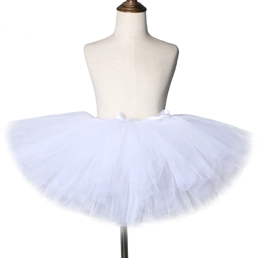 White Tutu Skirt for Girls Kids Halloween Party Costume Newborn Baby Girl Birthday Tutus for Photo Props Children Tulle Skirts