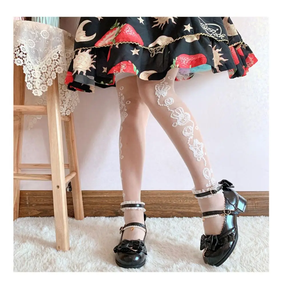 Japanese sweet lolita shoes vintage round head thick heel women shoes cute lace bowknot princess kawaii shoes loli cosplay