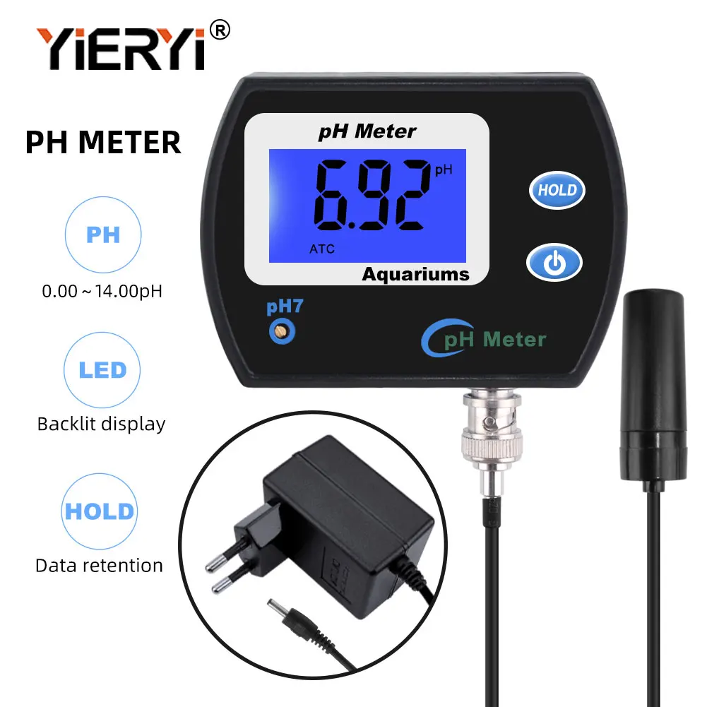 Yieryi المحمولة PH متر فاحص دقيق الرقمية القلم PH-990 جيب حوض السمك النبيذ البول LCD PH اختبار مع شاشة كبيرة