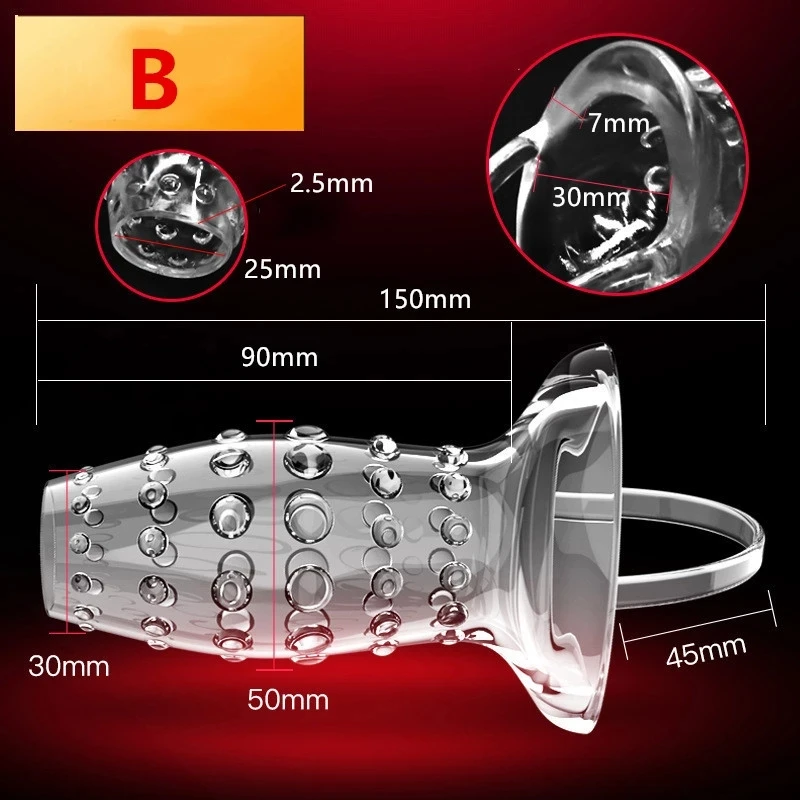 Penis Sleeve Condom Penis Trainer Delayed Ejaculation High Elasticity Durable Erotic Anal Sex Toys For Men No Vibrator For Women