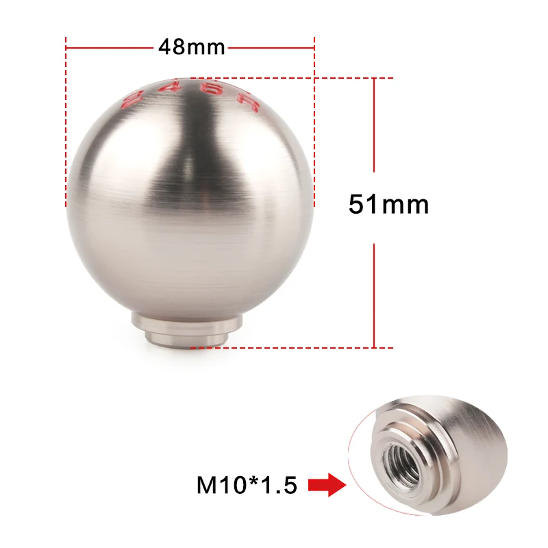 5/6 Speed Manual Gear M10x1.5 Shift Knob Ball Shifter Lever Handle Thread For Honda/Civic/Fit/City FD2 FN2 EP3 CRV