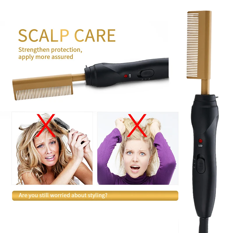 Tóc Uốn Trùng Mạch Máy Uốn Tóc Chăm Sóc Tóc Nóng Làm Nóng Lược Chải Tóc Râu Thẳng Bàn Chải Dành Cho Nữ