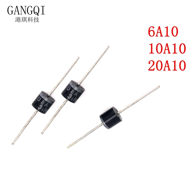 10PCS 10A10 6A10 20A10 R-6 DIP 6A 10A 20A 1000V Electrical Axial Rectifier Diode