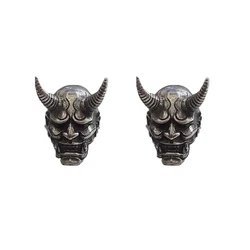 Gothic Punk Style Ghosts Mask Skull Stud Earrings for Men's and Women's Super Cool Screw Horn Skull Earrings Party Jewelry