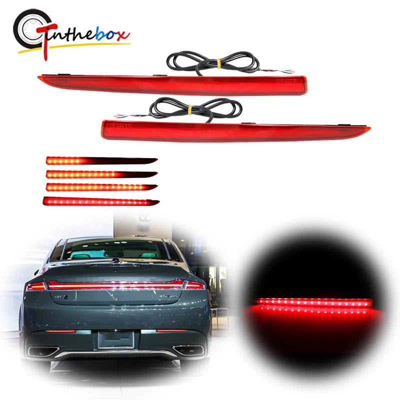 Canbus pełna dioda LED reflektory tylnego zderzaka światła dla 2013-2020 Lincoln MKZ ogon/hamulec, tylne światło przeciwmgielne, sekwencyjny włączony kierunkowskaz