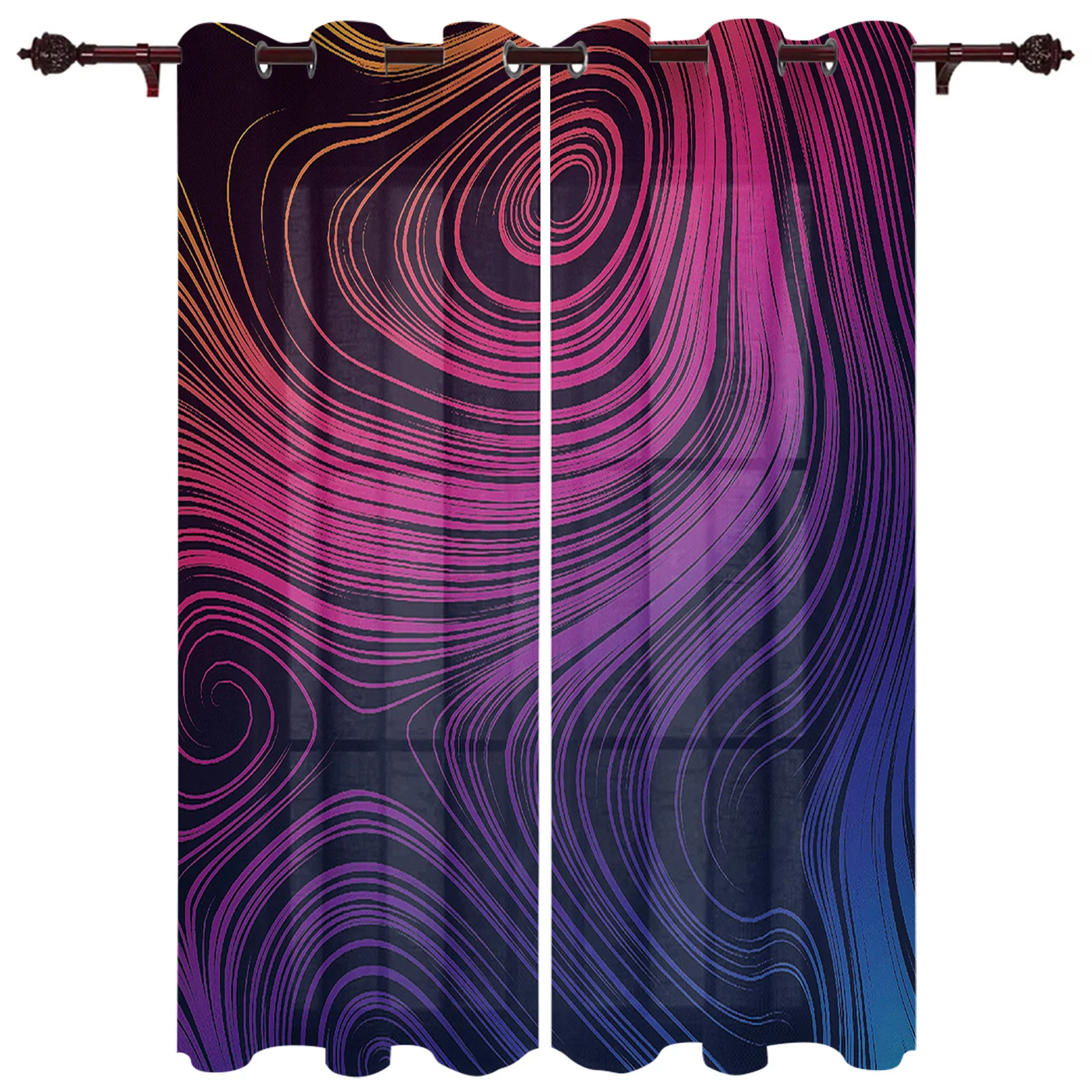 

Abstract Purple Lines Pattern Valance Window Curtains For Living Room Bedroom Kitchen Home Luxury Youth Room Window Curtains