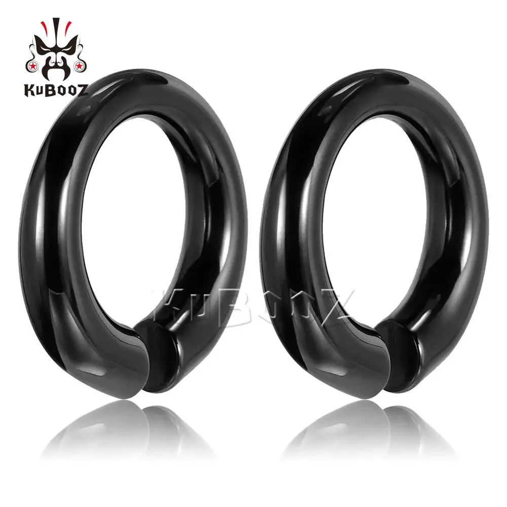 Kubooz New Stainless Steel Ear Piercing Plugs Expanders Earrings Weight Gauges Body Jewelry Fashion Gift For Unisex 2PCS 6mm