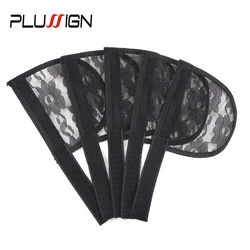Plussign Hair Net Magic Ponytail Net With Strap Black Beige Color Wig Accessories Ponytail Making Tools 6.5X3 Inch Weaving Nets