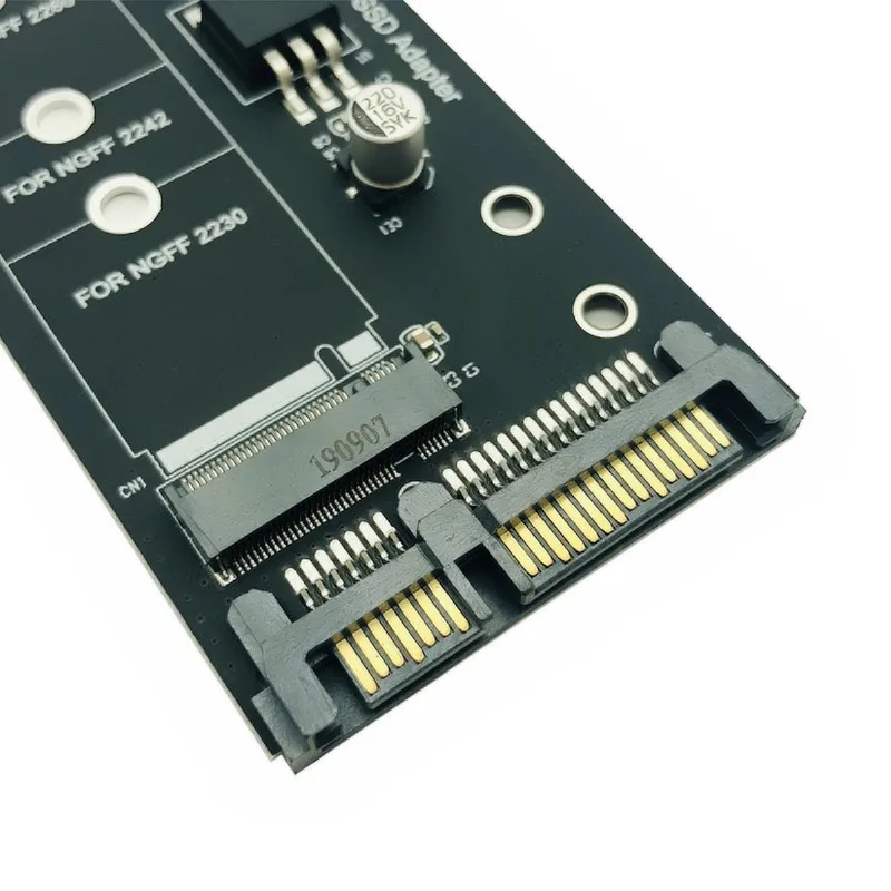 M.2 SATA 어댑터 Raiser m2-sata 어댑터 M.2-SATA 어댑터 M.2 NGFF 변환기 2.5 "SATA3 카드 B 키, 2230-2280 M2 SSD 용 신규
