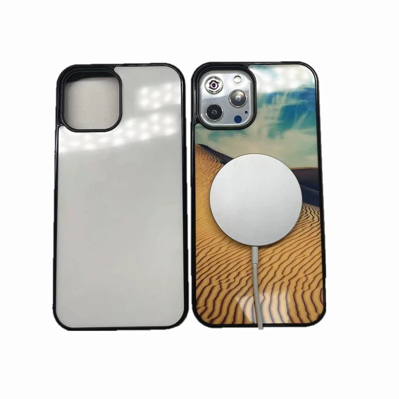 Mag Safe Sublimation Phone Case 2D Black TPU Case with Aluminium Insert for iPhone XS XR 11 12 13 PRO MAX K99