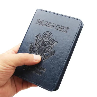 USA America Passport Cover Holder Business PU Leather Vaccination Card Protective Storage Wallet Purse Case Travel Accessories