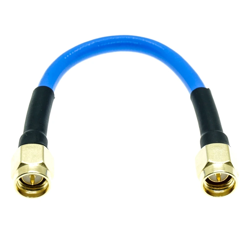 SMA macho para conector macho SMA, RG402, RG-402, Semi flexível, cabo coaxial, 0,141 ", 50ohm, azul