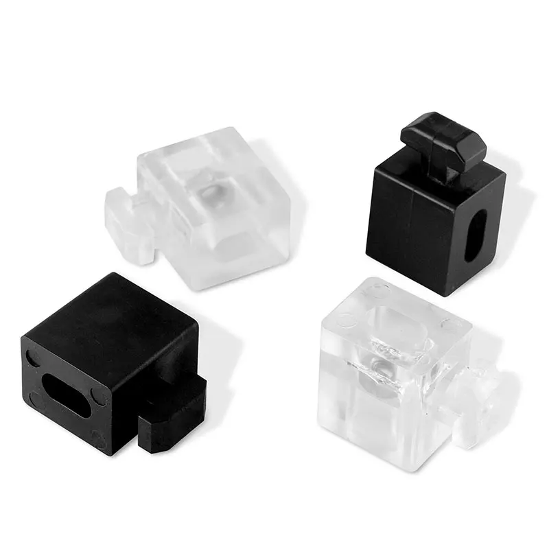 Wkooa Connector Block Black/Transparent Aluminum Profile Parts Pack of 20