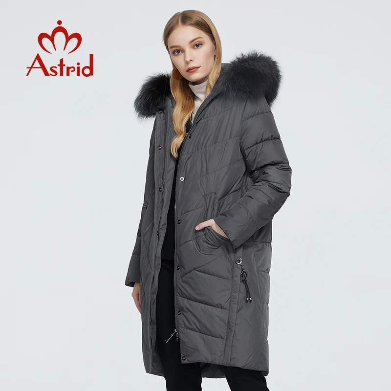 Astrid 2022 New Winter Women\'s coat women long warm parka Jacket with fox fur hooded Bio-Down female clothing New Design 9172