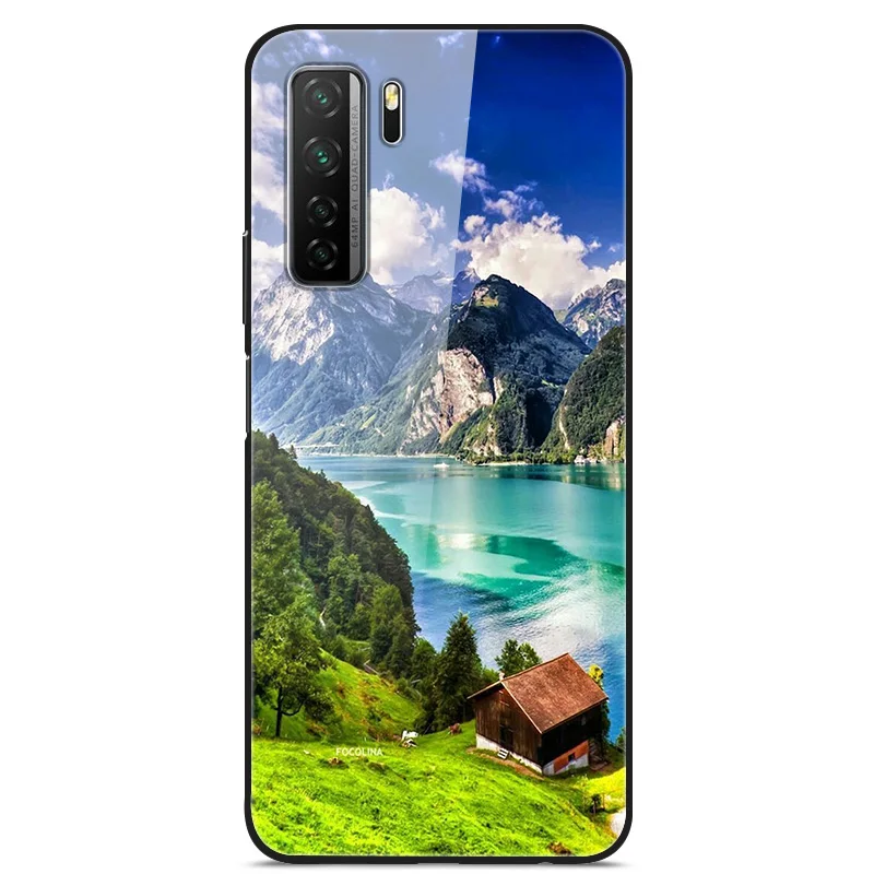 Tempered Glass Case For Honor 30s Case Glass Back Cover For Honor 30s Phone Case Honor30s 30 s Funda For Huawei Nova 7 SE Case